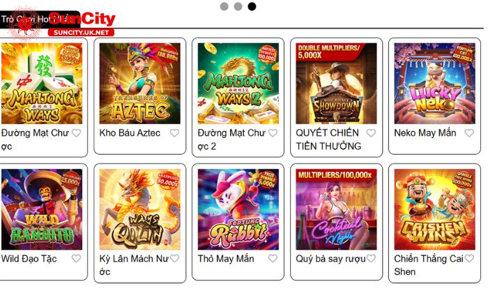 Khám phá trò chơi nổ hũ Suncity với mức thưởng hấp dẫn