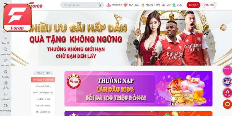 For88 sở hữu cho mình nhiều ưu đãi hấp dẫn đến cho thành viên chính thức